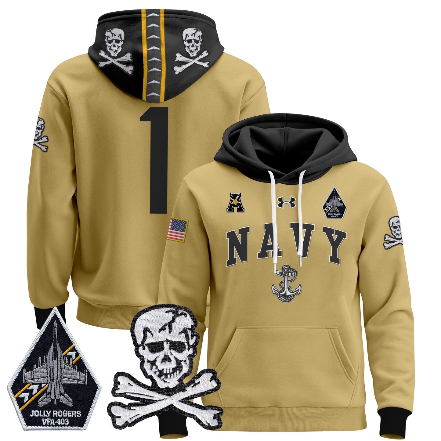 Navy Midshipmen 2024 Pullover Hoodie V4
