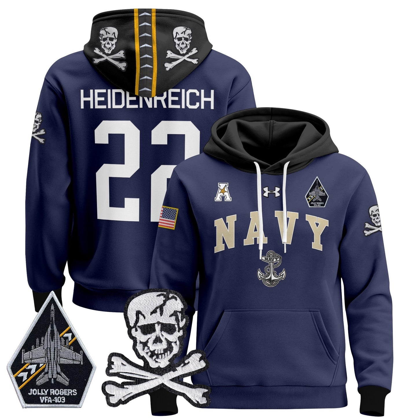 Navy Midshipmen 2024 Pullover Hoodie V4