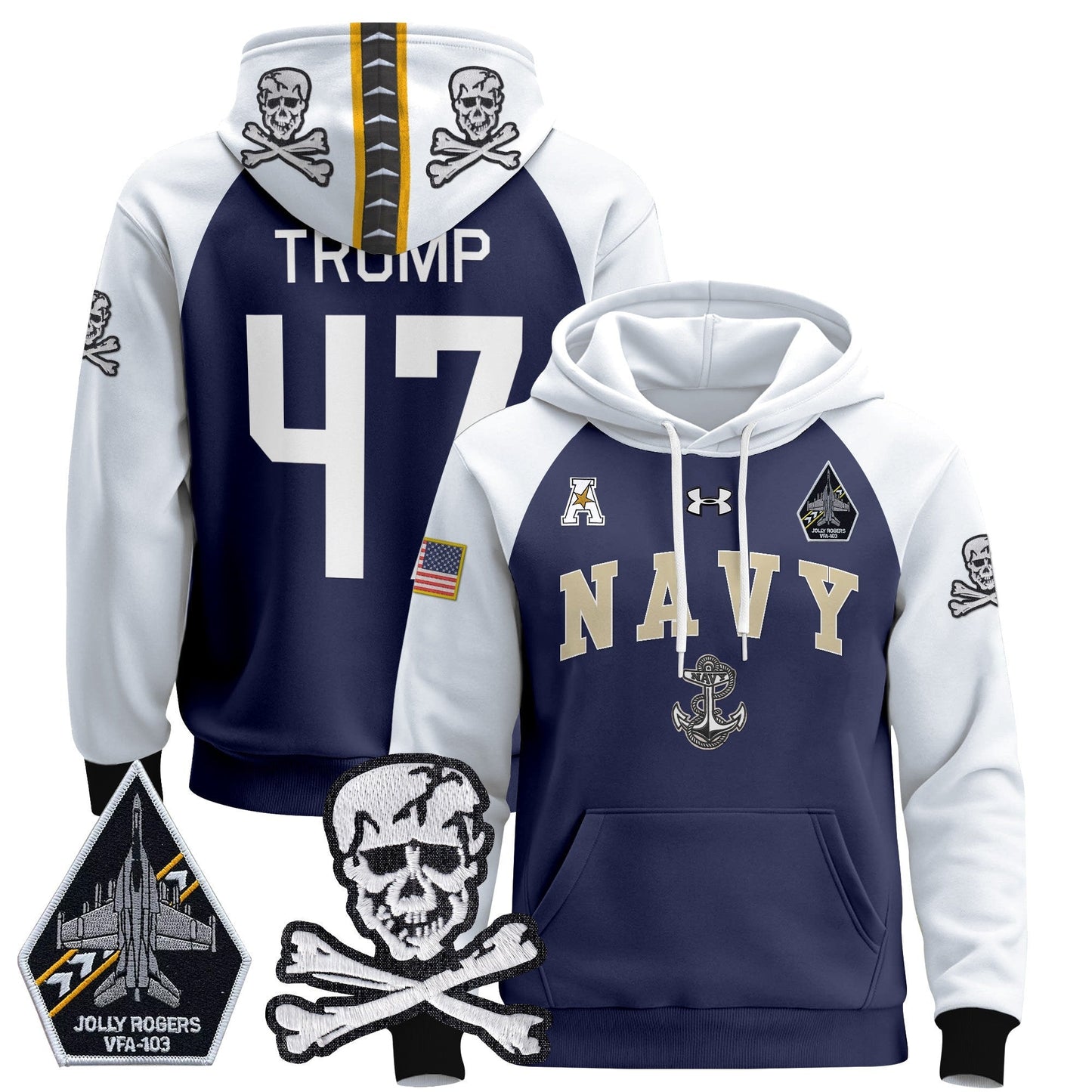 Navy Midshipmen 2024 Pullover Hoodie V4