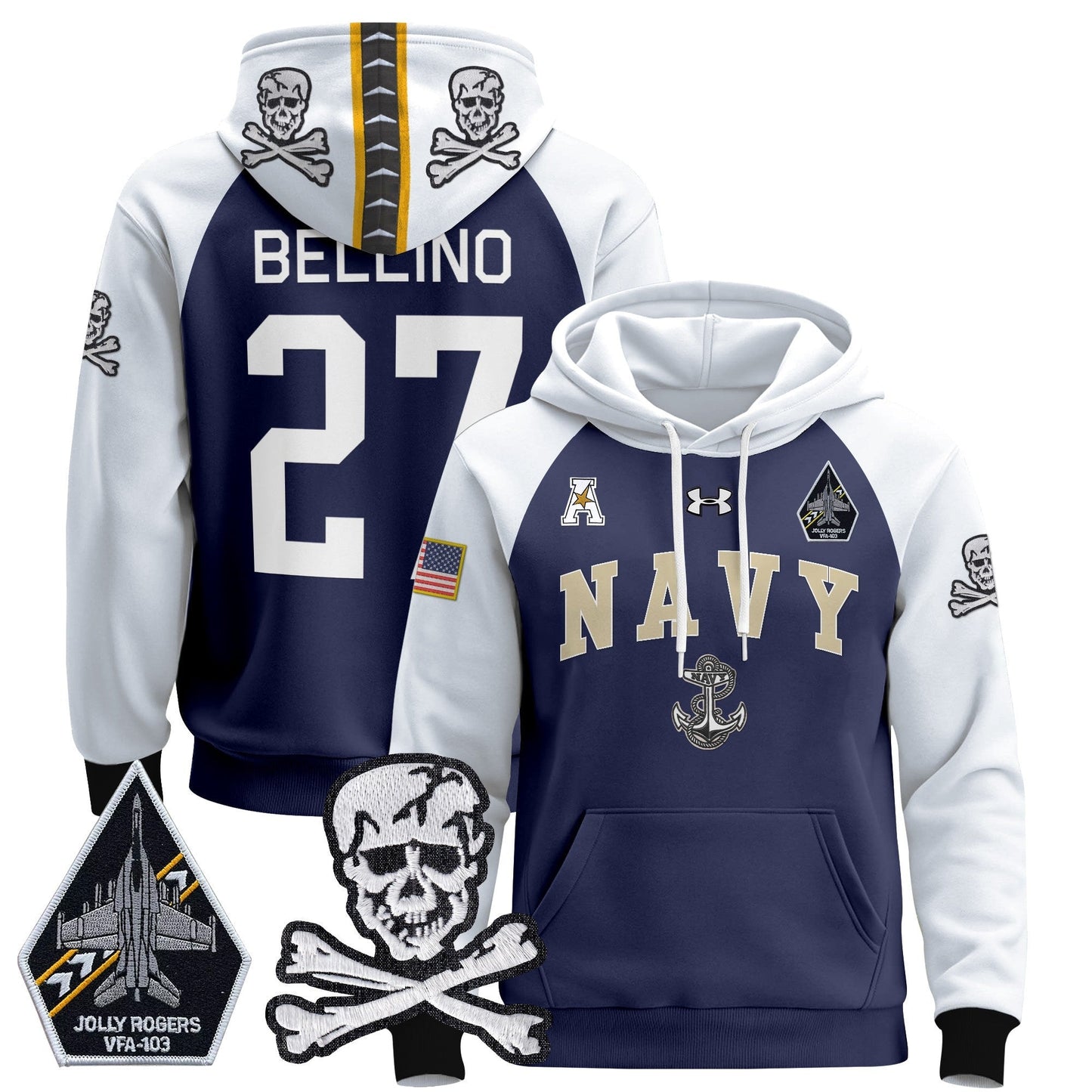 Navy Midshipmen 2024 Pullover Hoodie V4