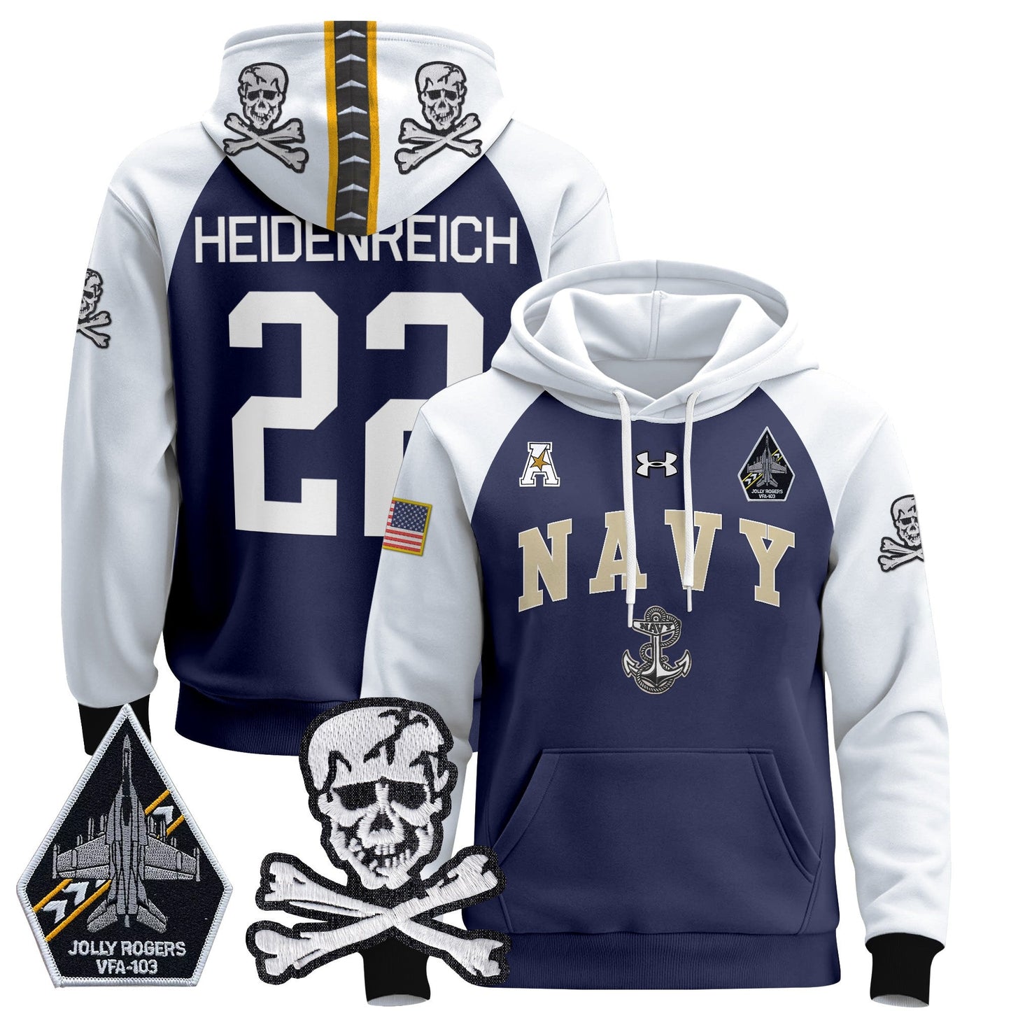 Navy Midshipmen 2024 Pullover Hoodie V4