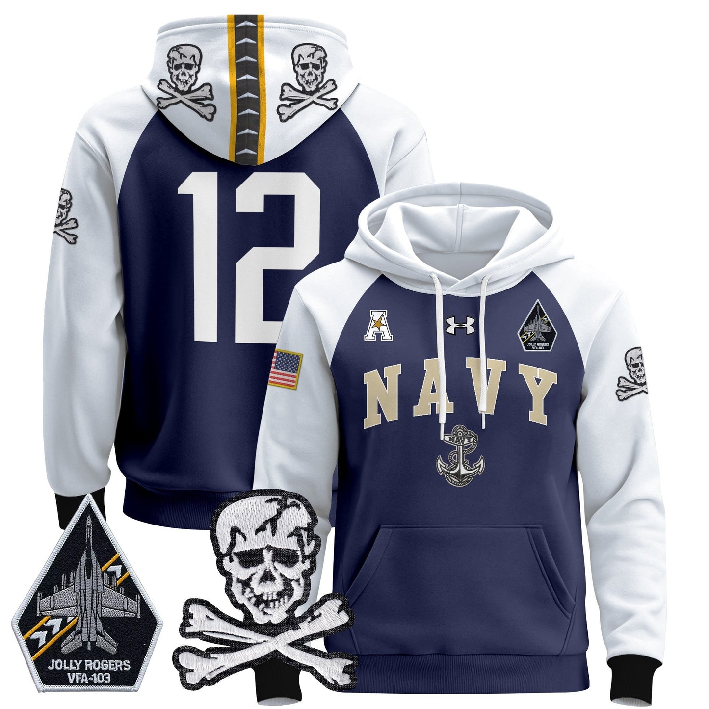 Navy Midshipmen 2024 Pullover Hoodie V4