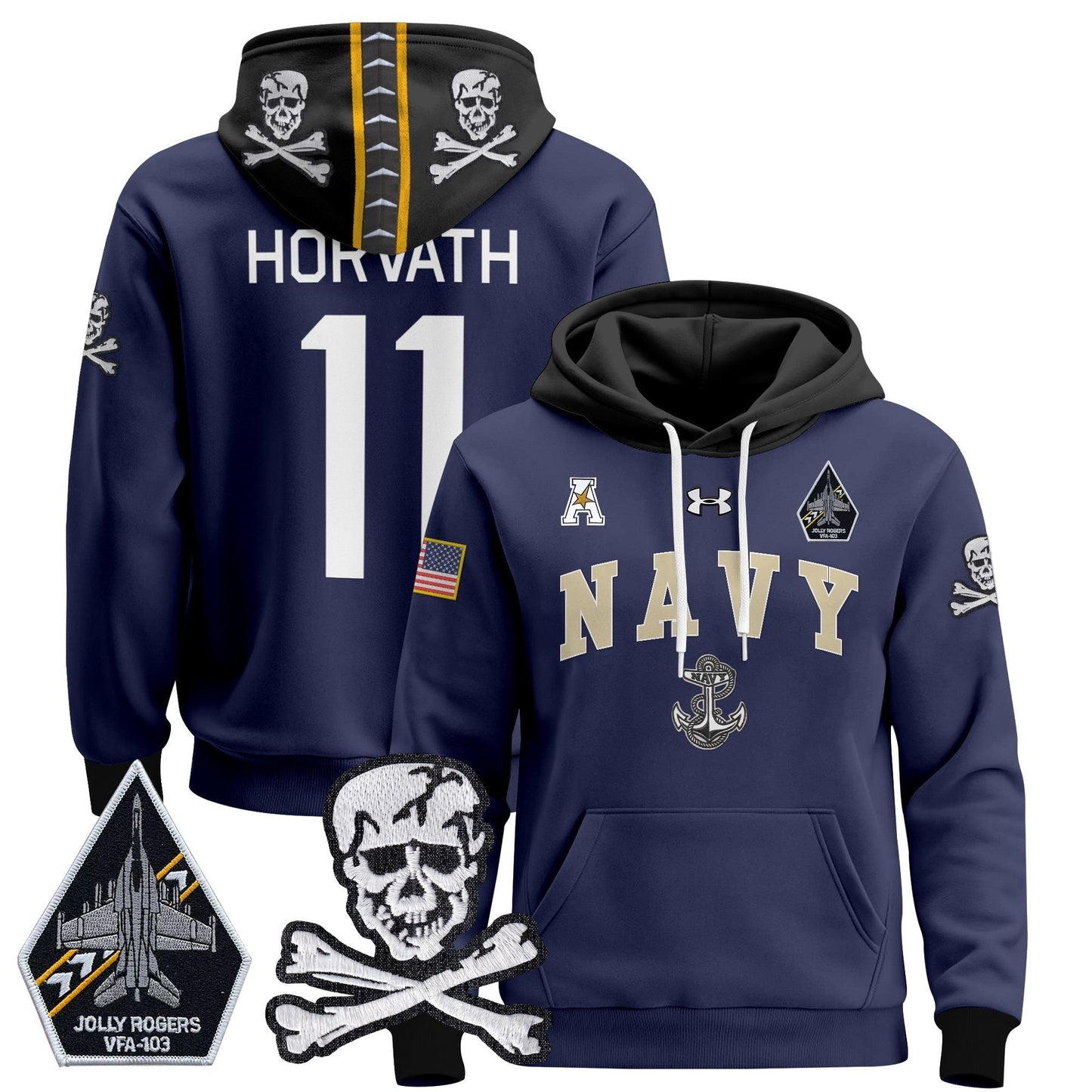Navy Midshipmen 2024 Pullover Hoodie V4
