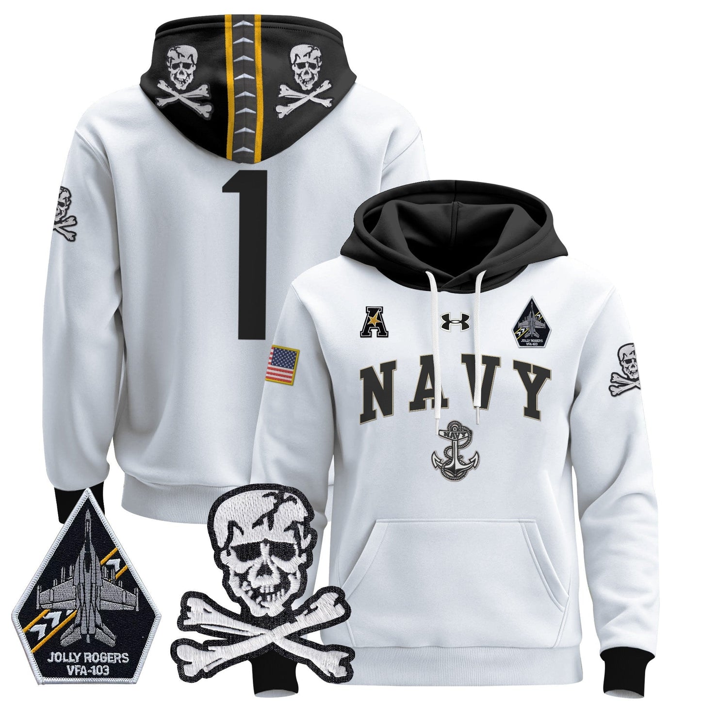 Navy Midshipmen 2024 Pullover Hoodie V4