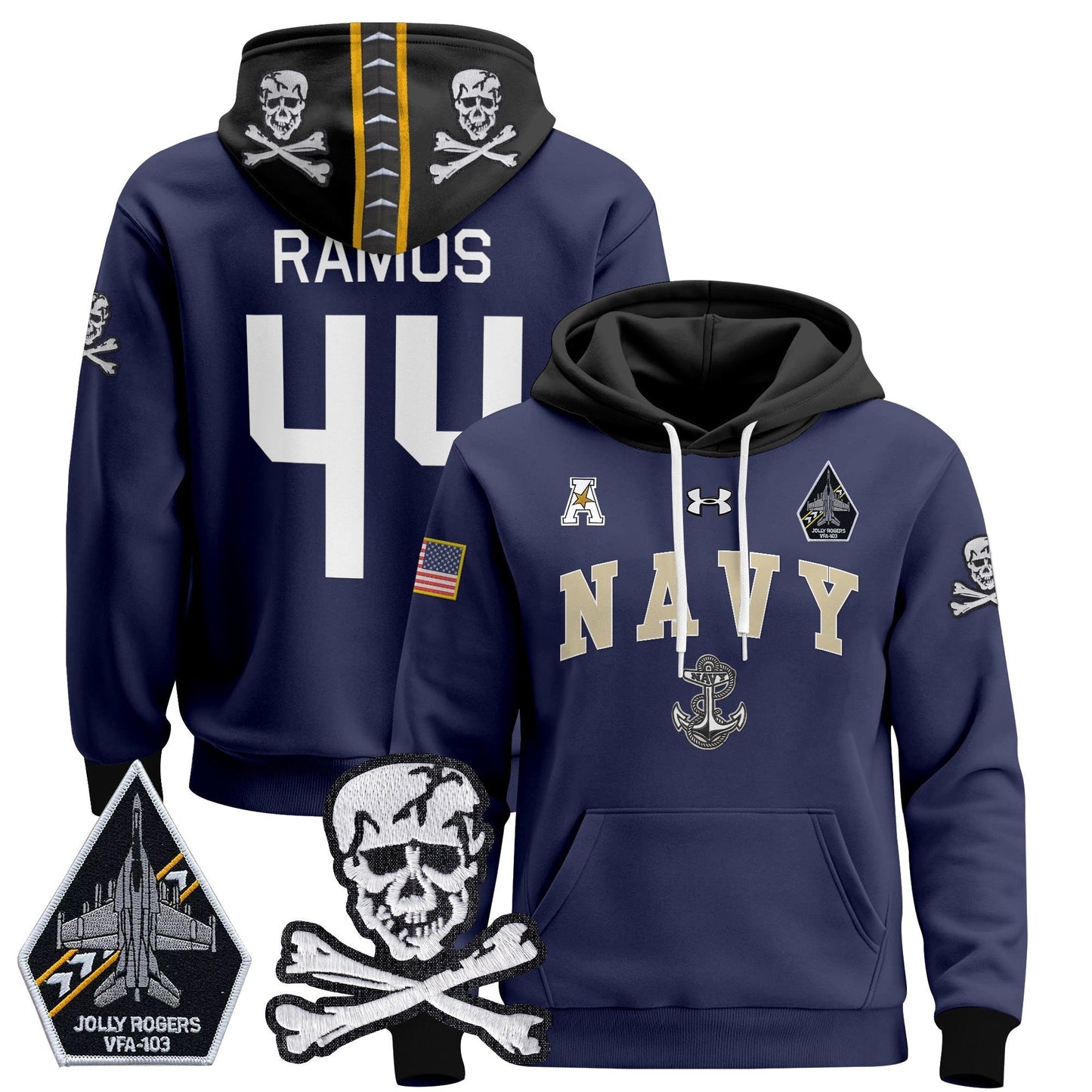 Navy Midshipmen 2024 Pullover Hoodie V4