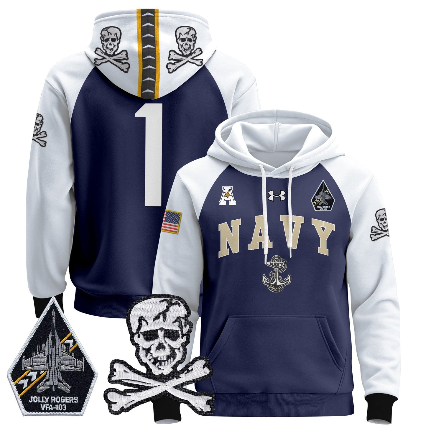 Navy Midshipmen 2024 Pullover Hoodie V4