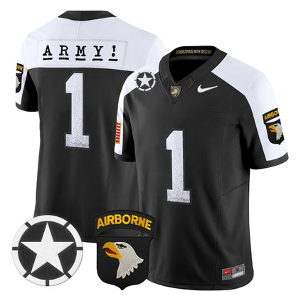 Army Black Knights 101st Airborne Division Patch 2024 Vapor Limited Jersey - All Stitched