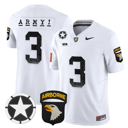 Army Black Knights 101st Airborne Division Patch 2024 Vapor Limited Jersey - All Stitched