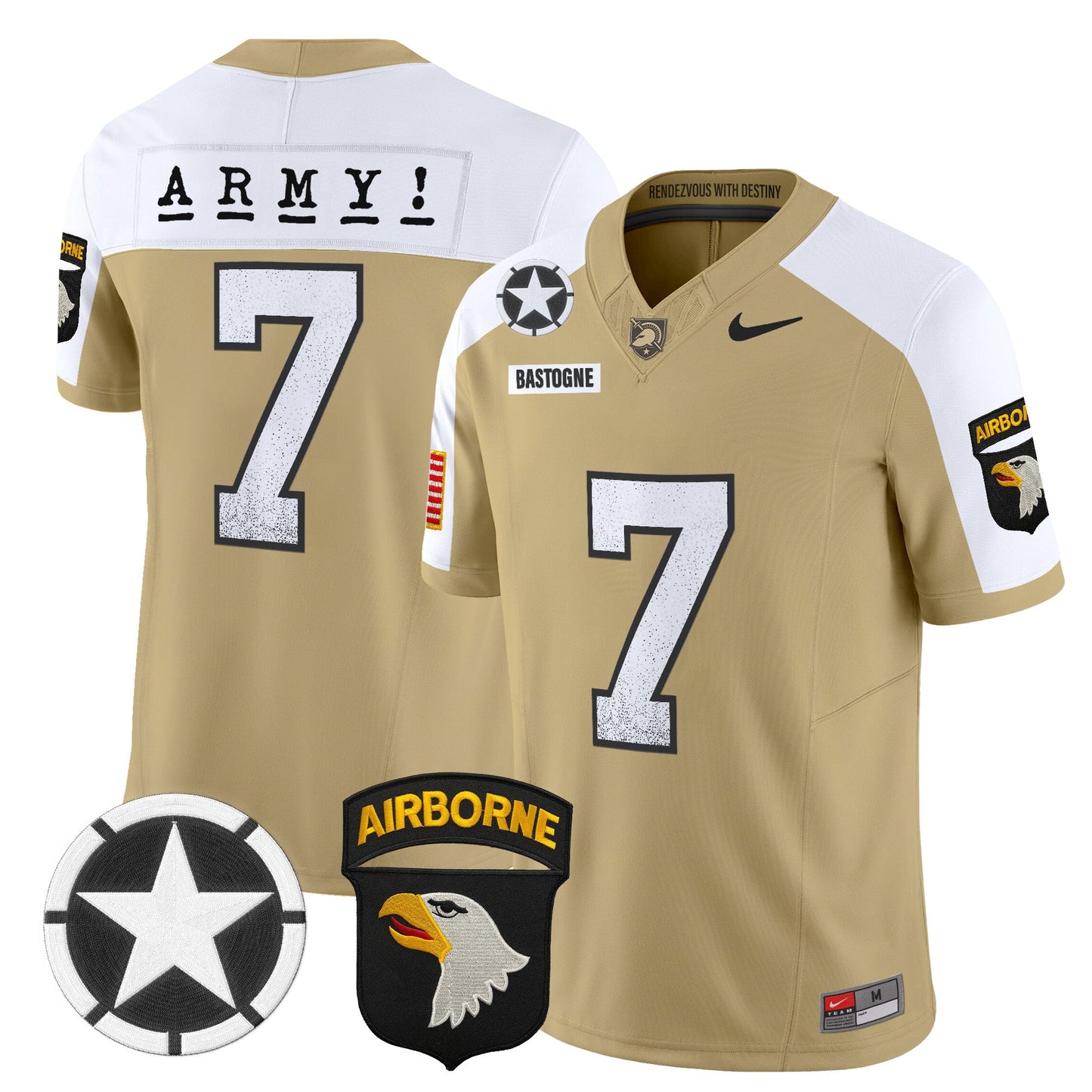 Men's Army Black Knights 2025 Screaming Eagles Vapor Limited Jersey - All Stitched