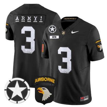 Army Black Knights 101st Airborne Division Patch 2024 Vapor Limited Jersey - All Stitched