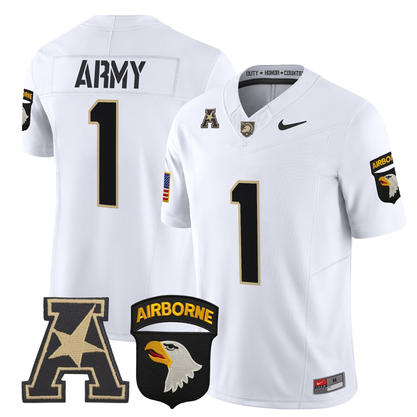 Army Black Knights 101st Airborne Division Patch 2024 Vapor Limited Jersey V2 - All Stitched