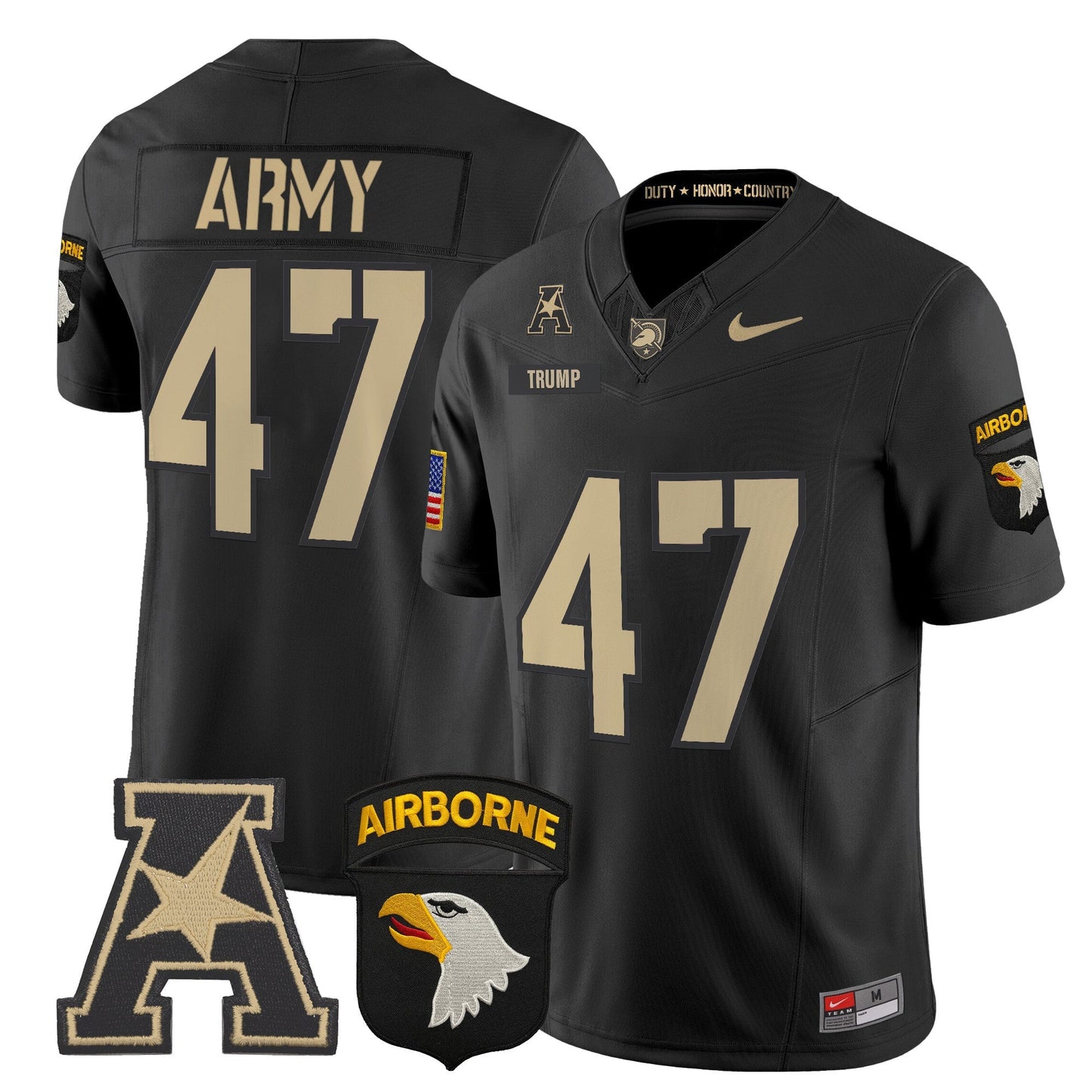 Army Black Knights 101st Airborne Division Patch 2024 Vapor Limited Jersey V2 - All Stitched