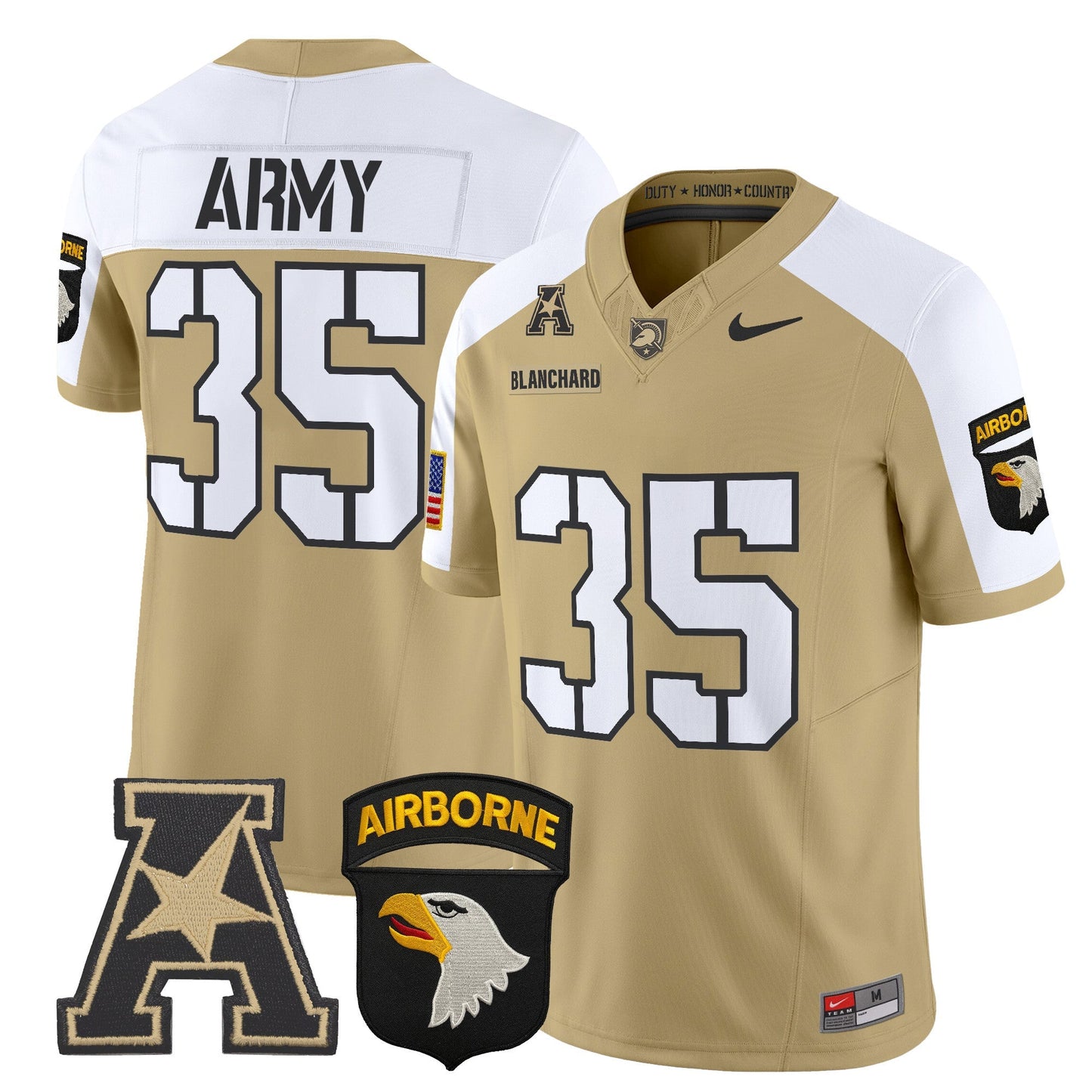 Army Black Knights 101st Airborne Division Patch 2024 Vapor Limited Jersey V2 - All Stitched