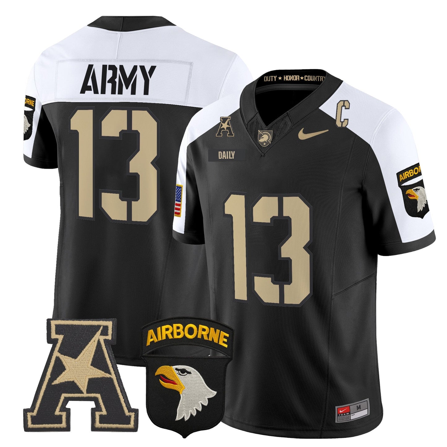 Army Black Knights 101st Airborne Division Patch 2024 Vapor Limited Jersey V2 - All Stitched