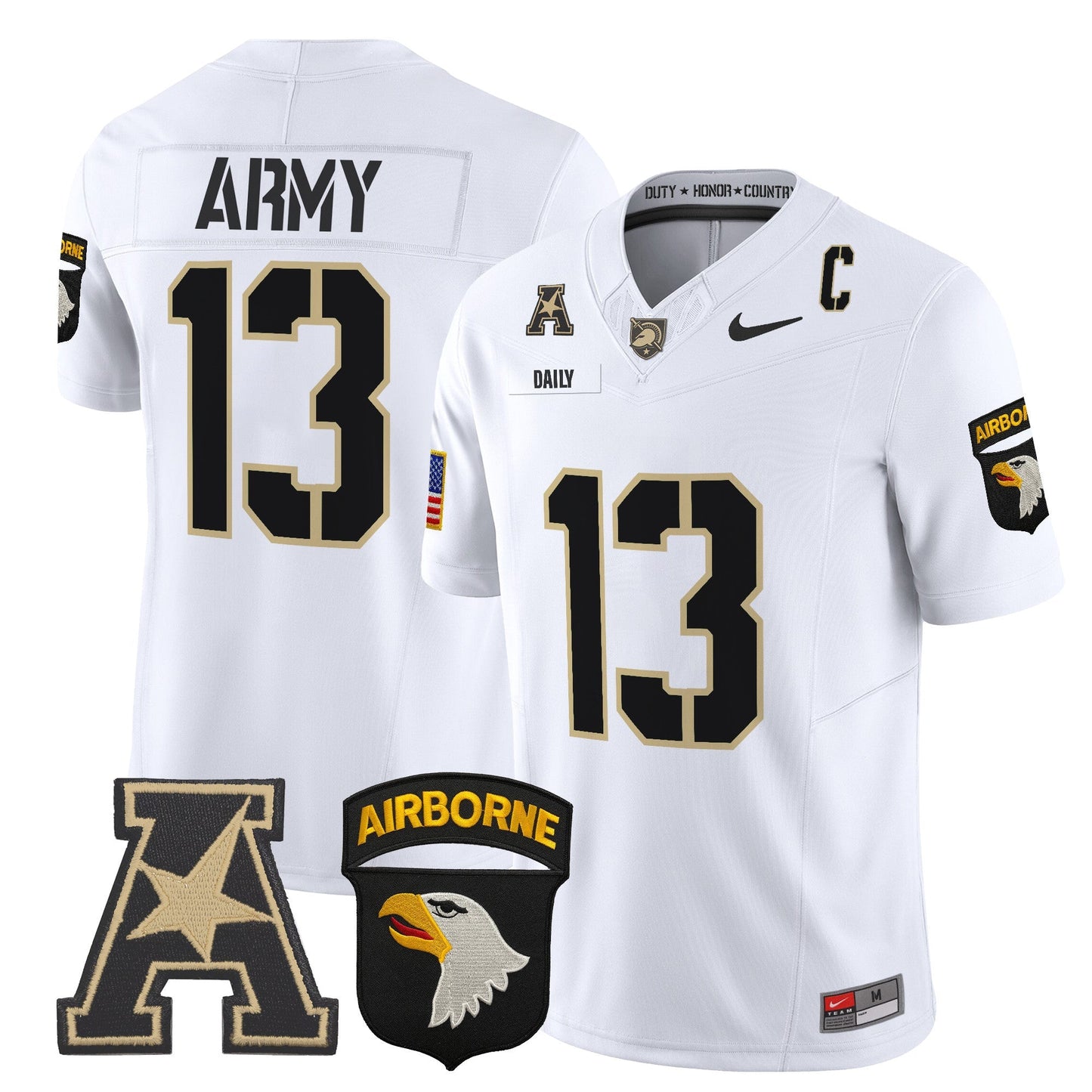 Army Black Knights 101st Airborne Division Patch 2024 Vapor Limited Jersey V2 - All Stitched