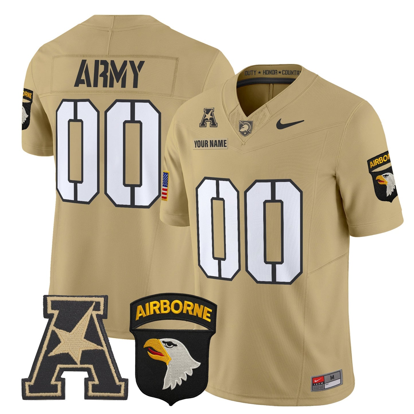 Army Black Knights 101st Airborne Division Patch 2024 Vapor Limited Custom Jersey V2 - All Stitched