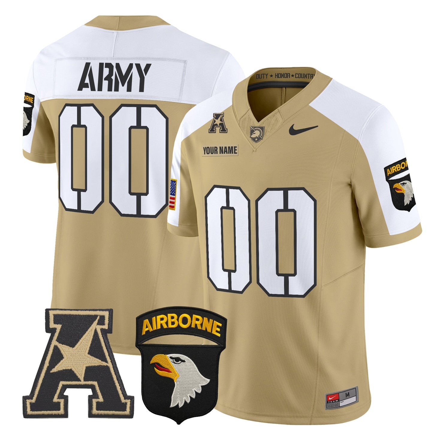 Army Black Knights 101st Airborne Division Patch 2024 Vapor Limited Custom Jersey V2 - All Stitched