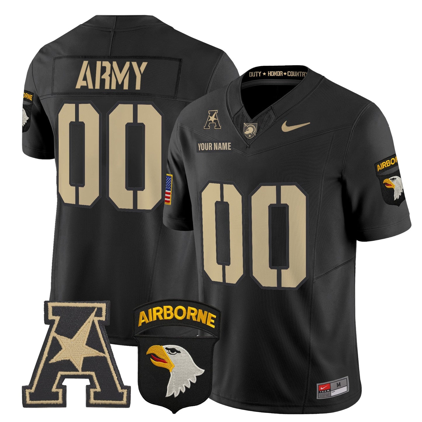 Army Black Knights 101st Airborne Division Patch 2024 Vapor Limited Custom Jersey V2 - All Stitched