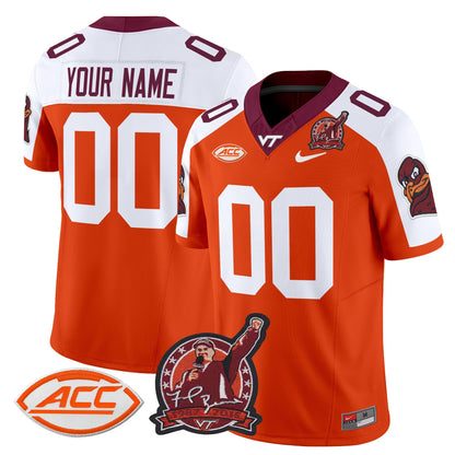 Virginia Tech Hokies Coach Frank Beamer Patch 2024 Vapor Limited Custom Jersey - All Stitched