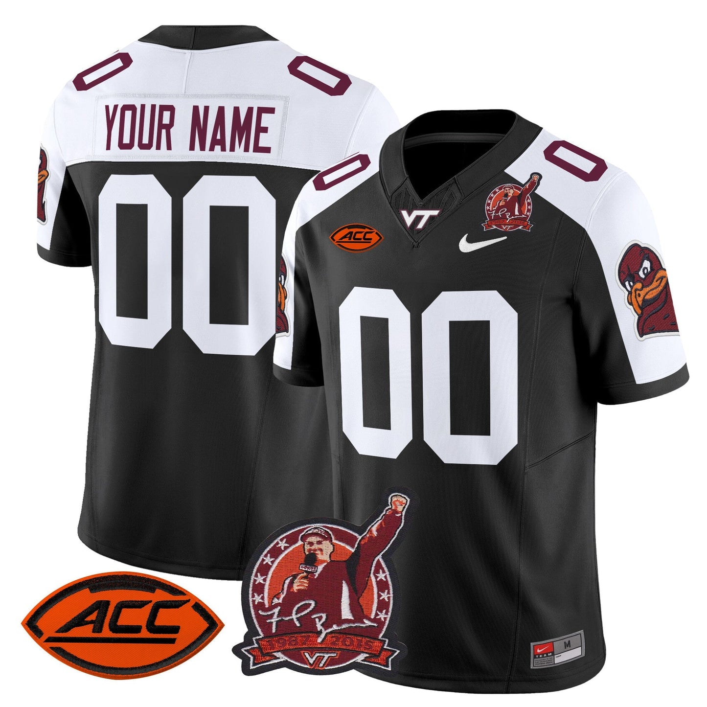 Virginia Tech Hokies Coach Frank Beamer Patch 2024 Vapor Limited Custom Jersey - All Stitched