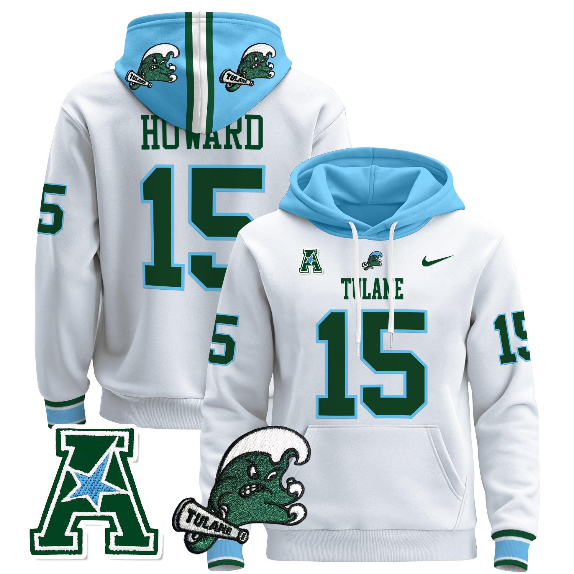 Men's Tulane Green Wave 2024 Pullover Hoodie - All Stitched