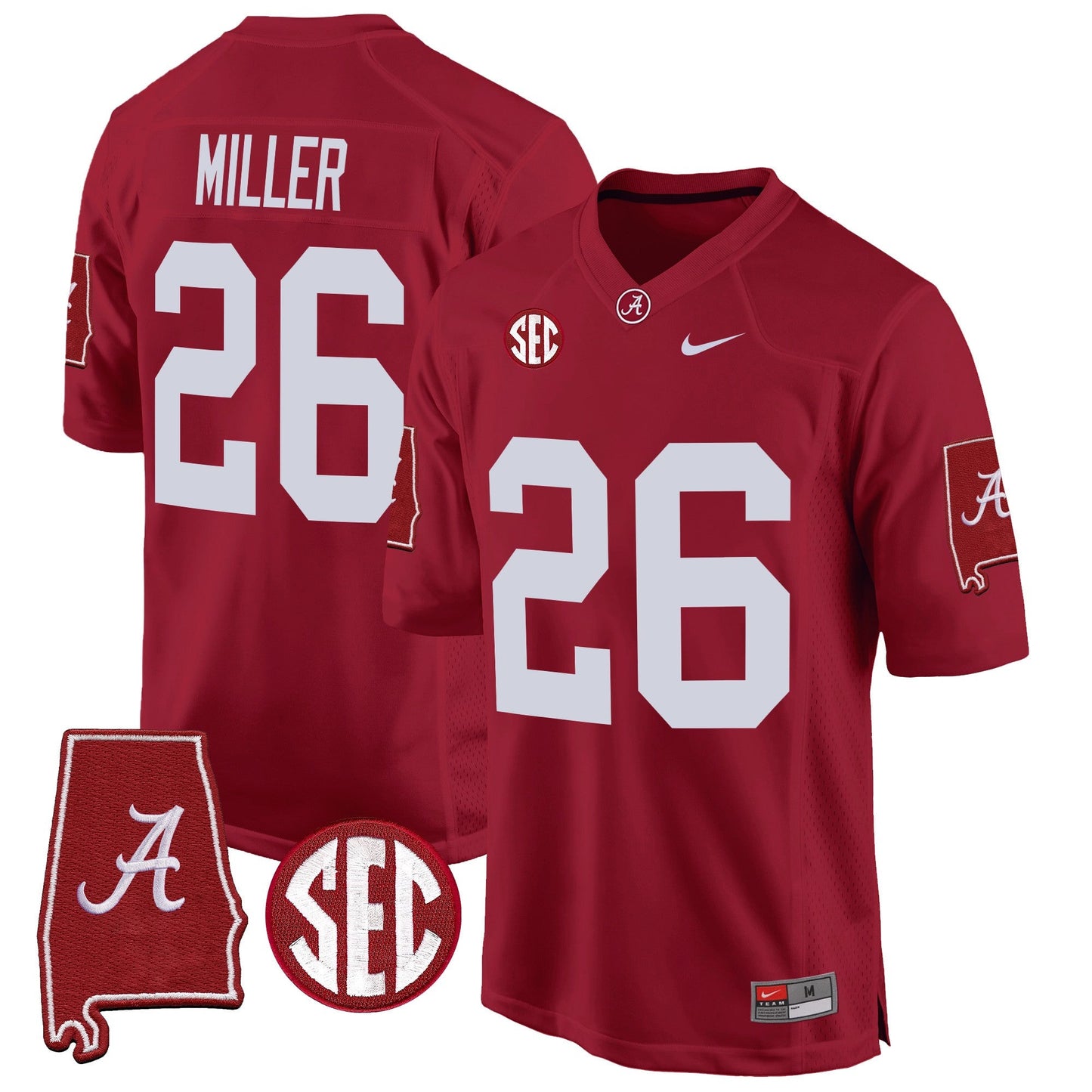 Alabama Crimson Tide 2024 Alabama Map Patch Game Jersey - All Stitched