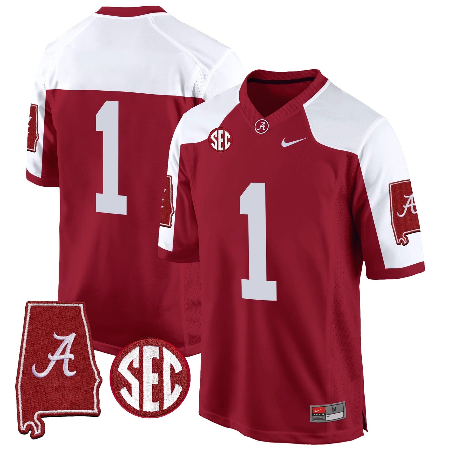 Alabama Crimson Tide 2024 Alabama Map Patch Game Jersey - All Stitched