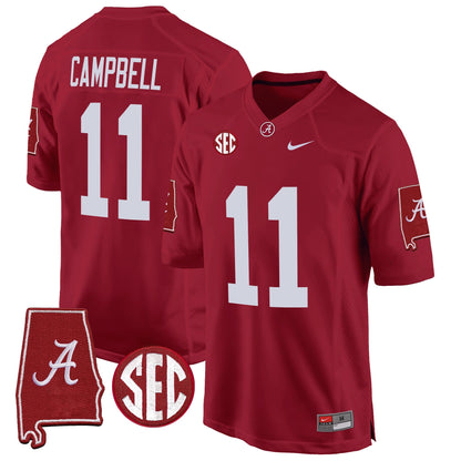 Alabama Crimson Tide 2024 Alabama Map Patch Game Jersey - All Stitched