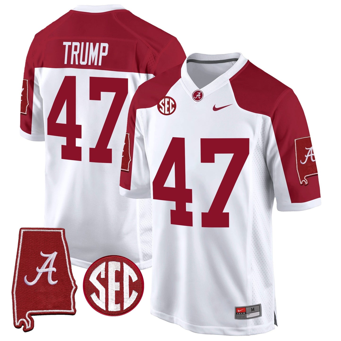 Alabama Crimson Tide 2024 Alabama Map Patch Game Jersey - All Stitched