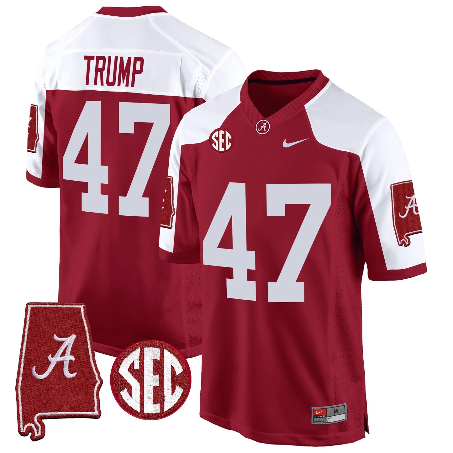 Alabama Crimson Tide 2024 Alabama Map Patch Game Jersey - All Stitched