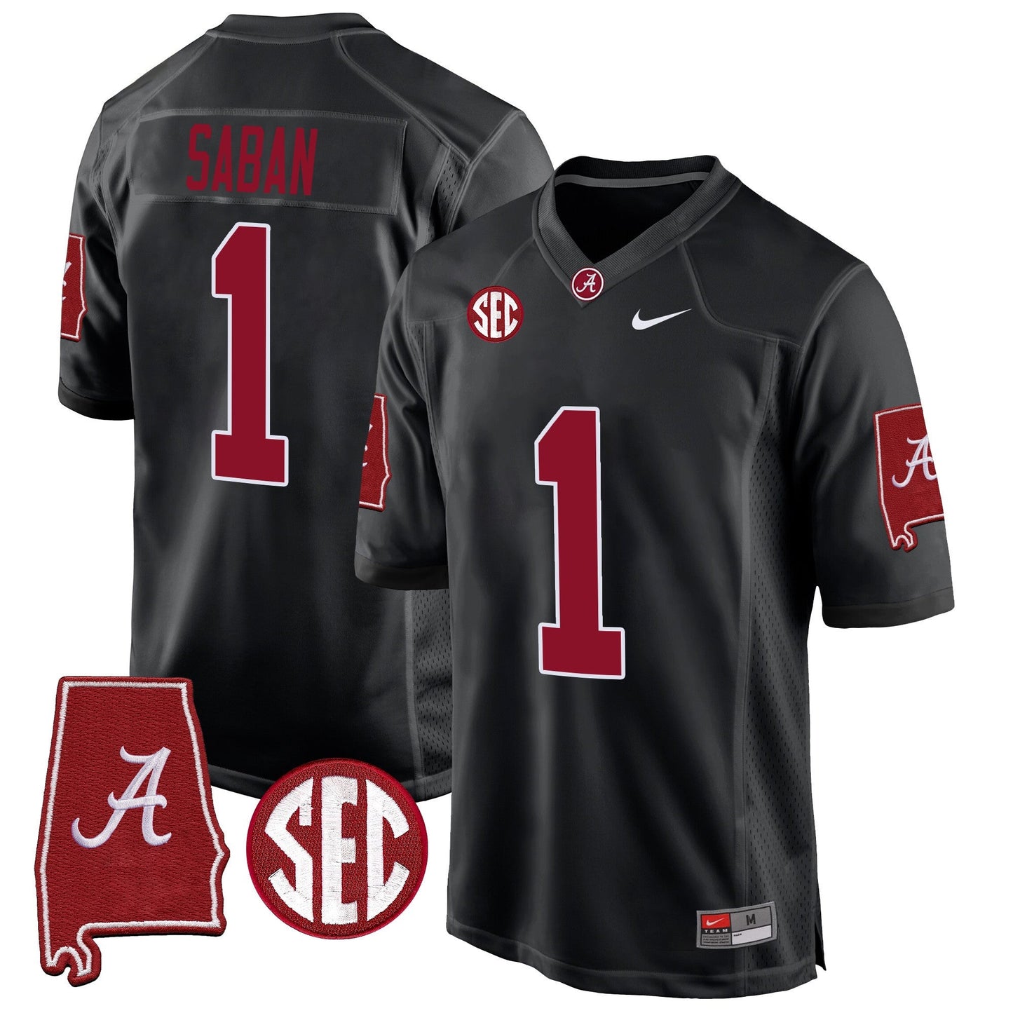 Alabama Crimson Tide 2024 Alabama Map Patch Game Jersey - All Stitched