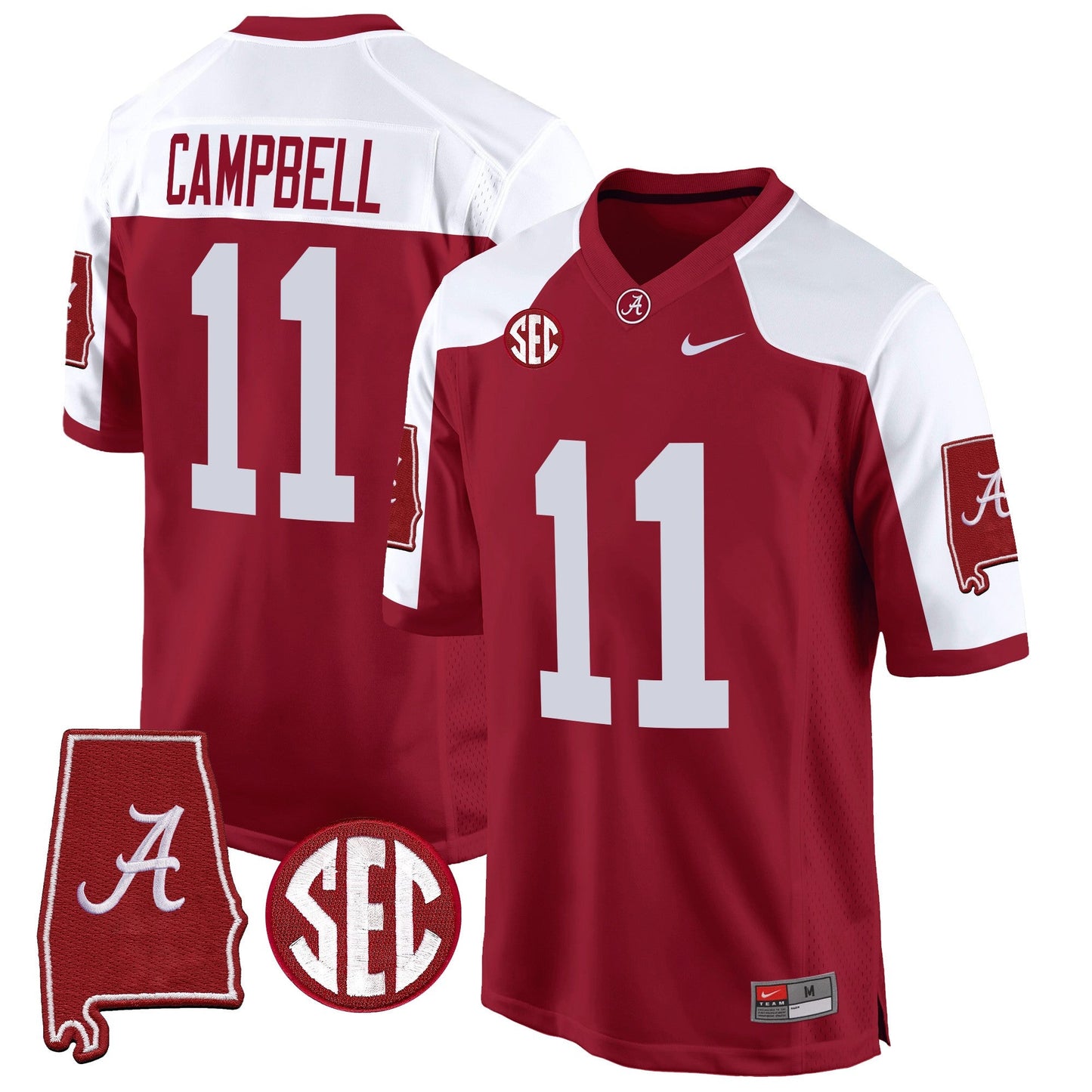 Alabama Crimson Tide 2024 Alabama Map Patch Game Jersey - All Stitched