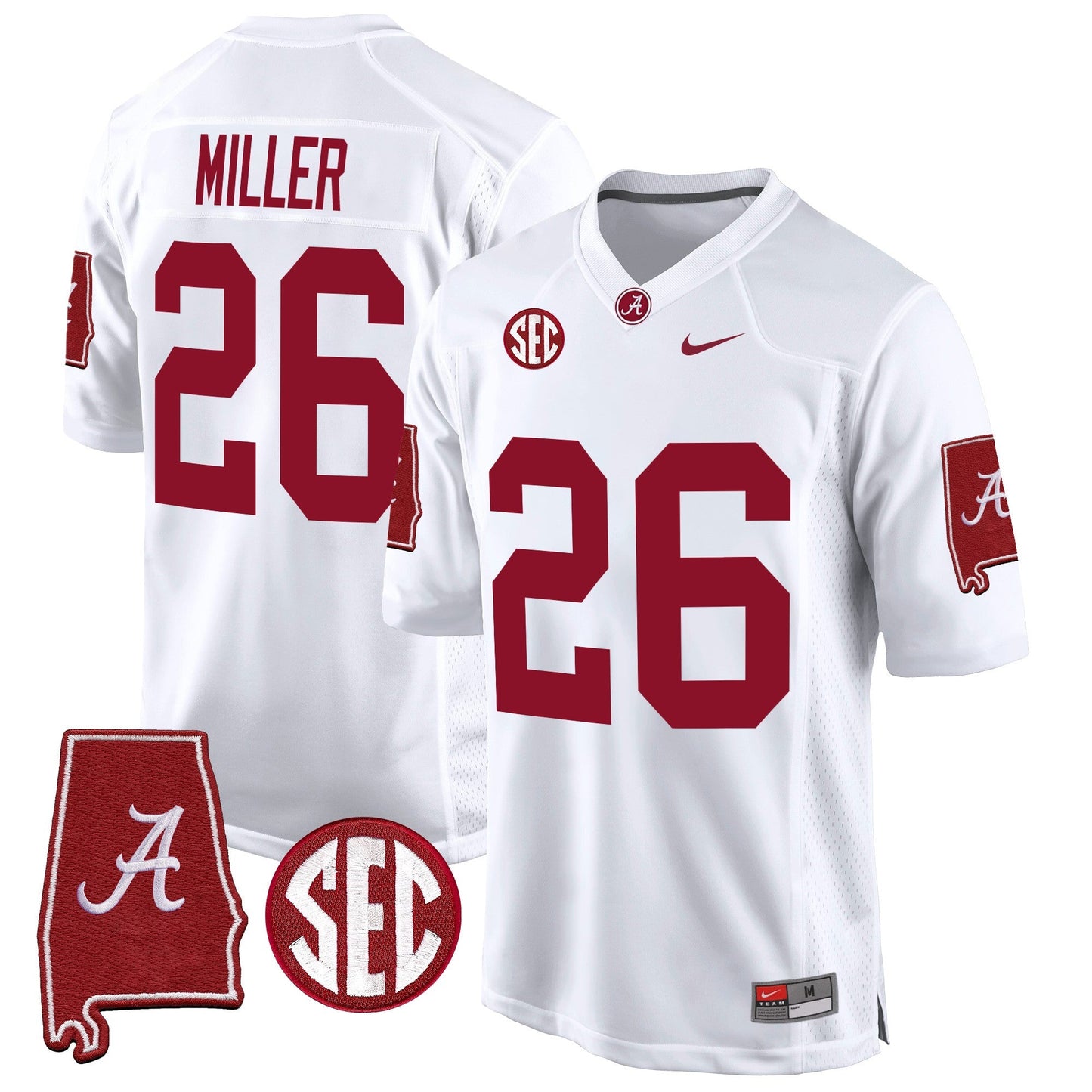 Alabama Crimson Tide 2024 Alabama Map Patch Game Jersey - All Stitched