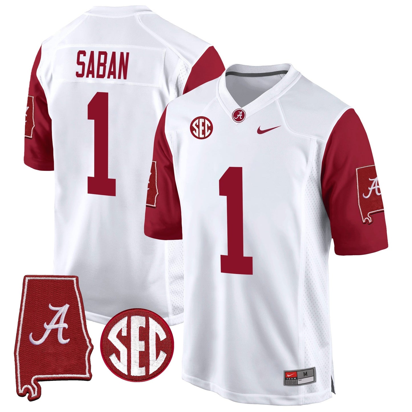 Alabama Crimson Tide 2024 Alabama Map Patch Game Jersey - All Stitched