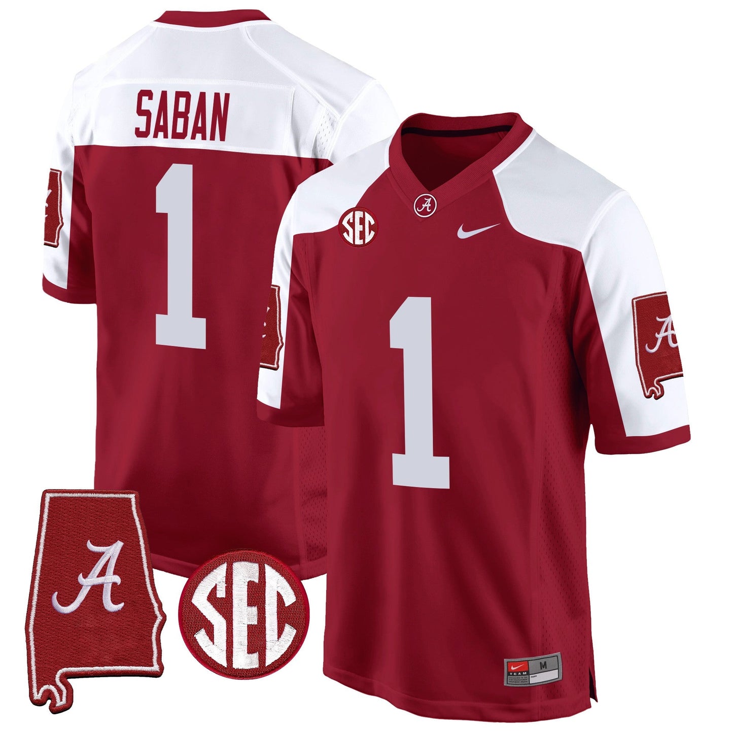 Alabama Crimson Tide 2024 Alabama Map Patch Game Jersey - All Stitched