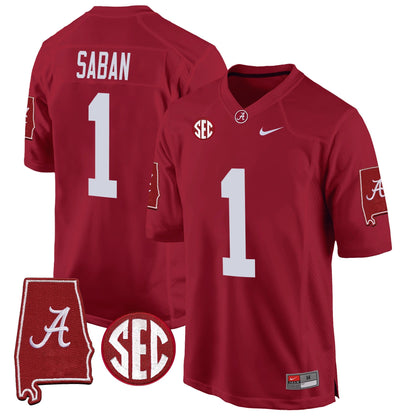 Alabama Crimson Tide 2024 Alabama Map Patch Game Jersey - All Stitched
