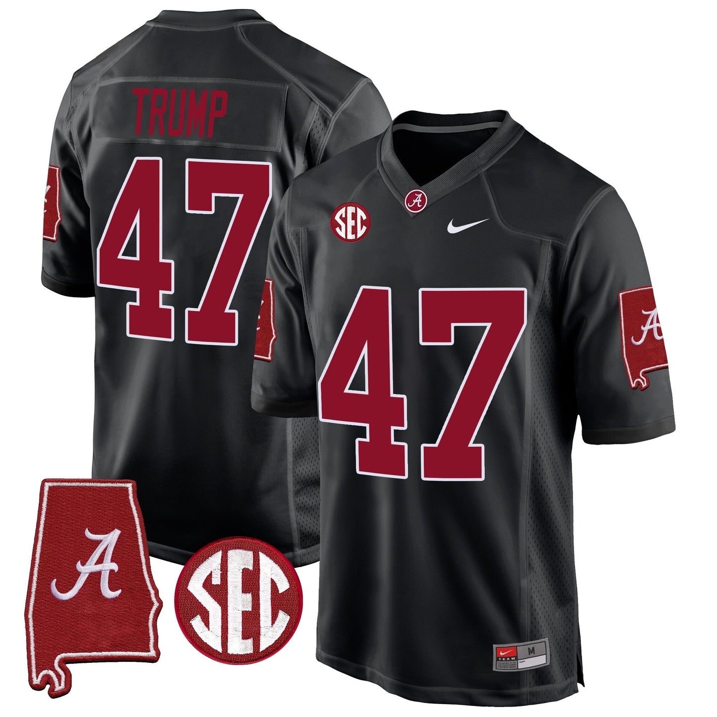 Alabama Crimson Tide 2024 Alabama Map Patch Game Jersey - All Stitched