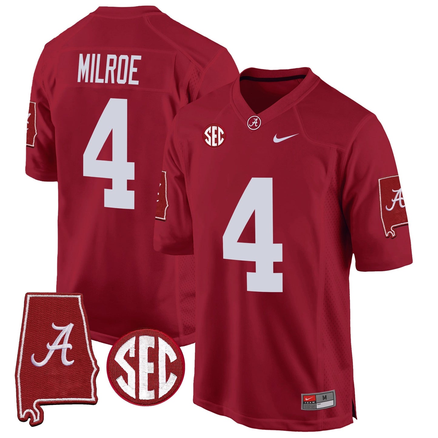Alabama Crimson Tide 2024 Alabama Map Patch Game Jersey - All Stitched