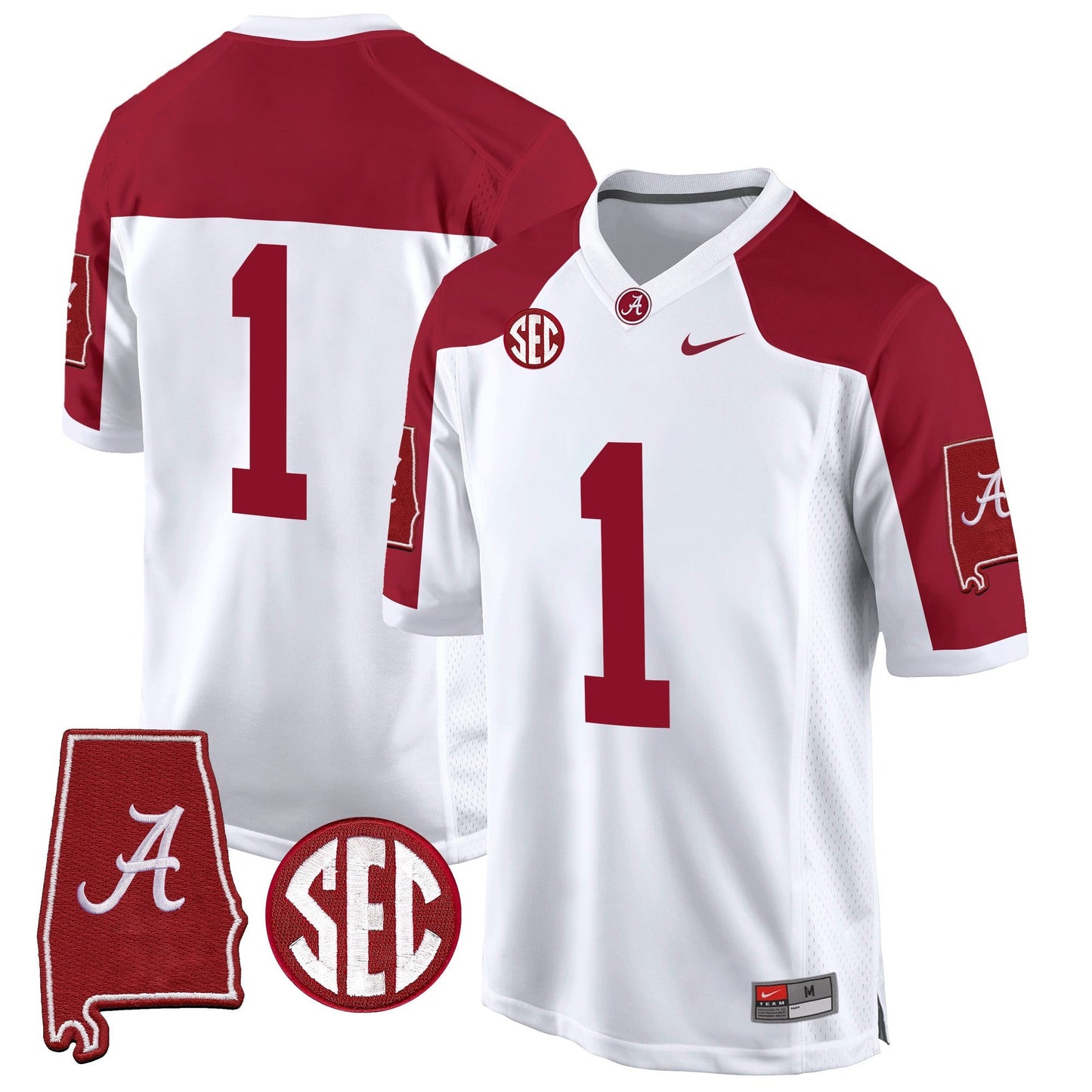 Alabama Crimson Tide 2024 Alabama Map Patch Game Jersey - All Stitched