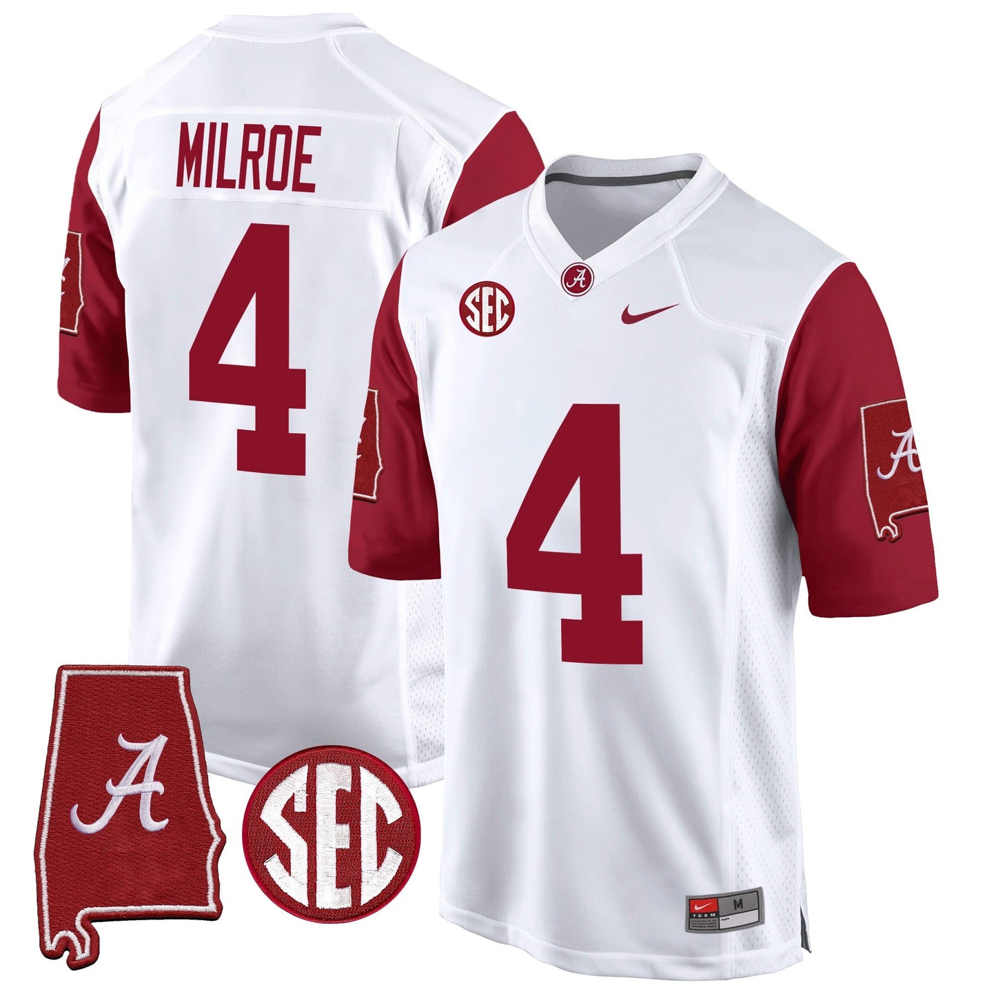 Alabama Crimson Tide 2024 Alabama Map Patch Game Jersey - All Stitched
