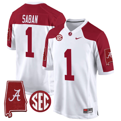 Alabama Crimson Tide 2024 Alabama Map Patch Game Jersey - All Stitched
