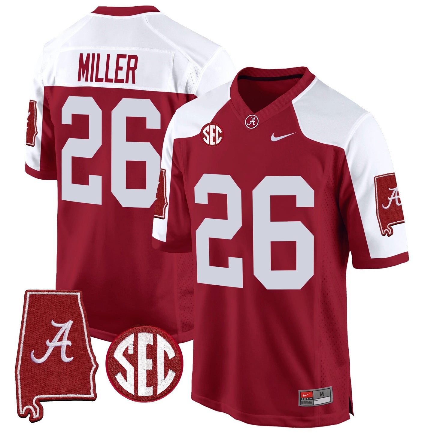 Alabama Crimson Tide 2024 Alabama Map Patch Game Jersey - All Stitched