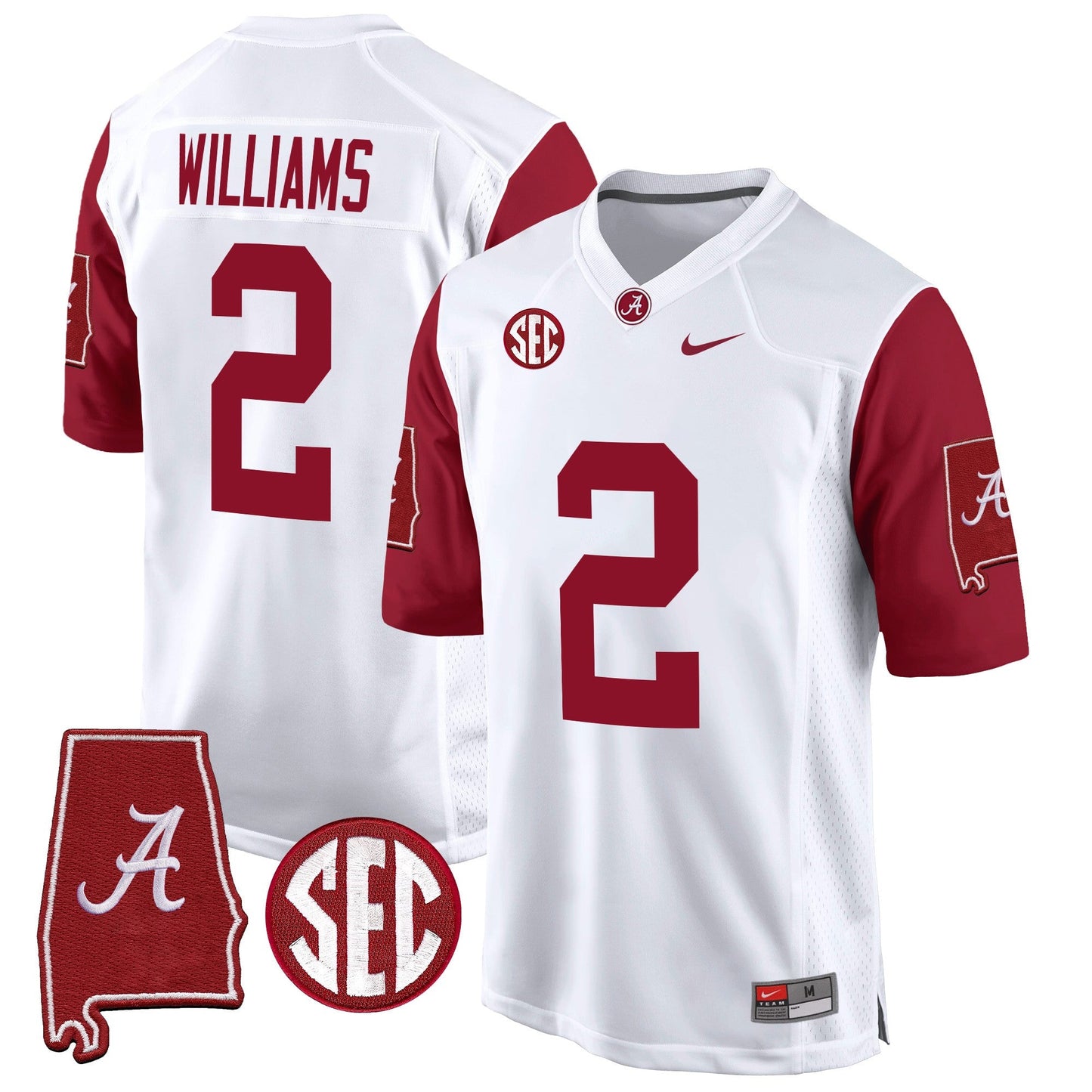 Alabama Crimson Tide 2024 Alabama Map Patch Game Jersey - All Stitched
