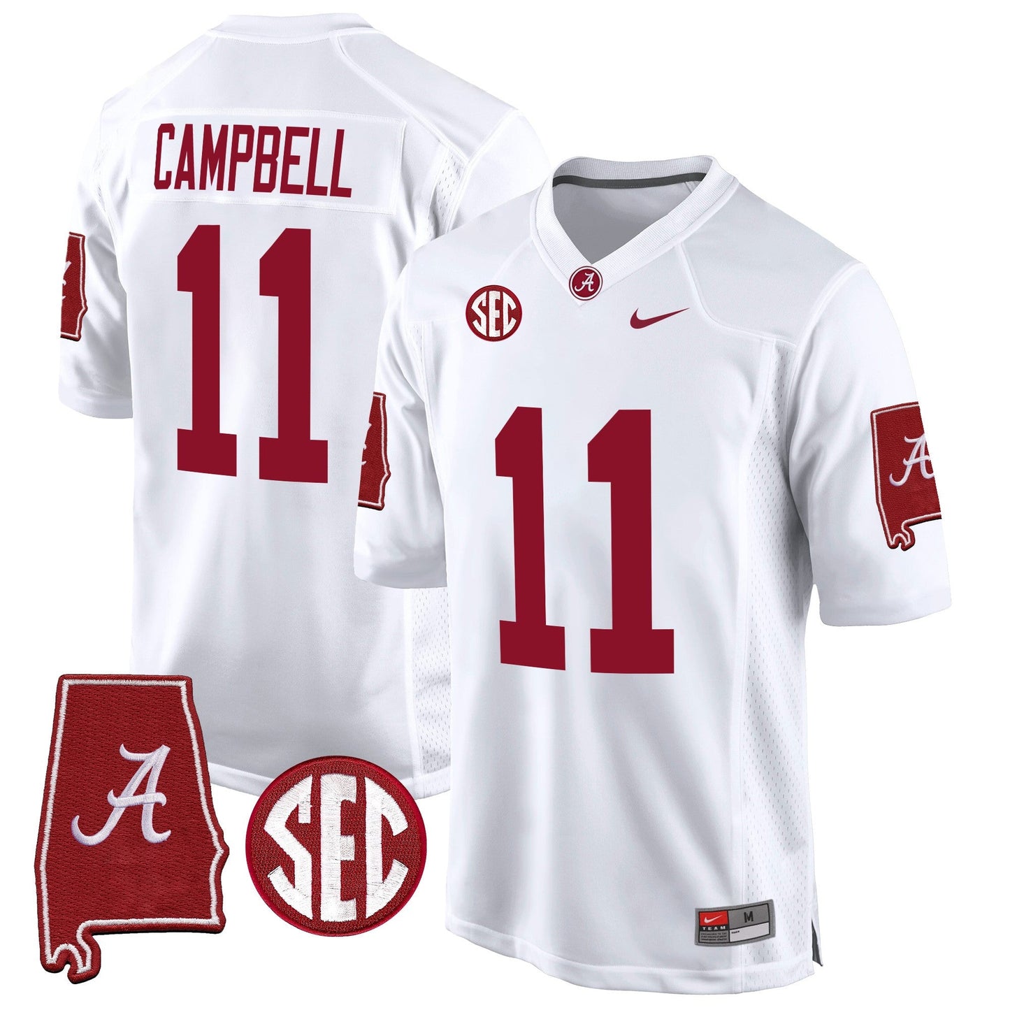 Alabama Crimson Tide 2024 Alabama Map Patch Game Jersey - All Stitched