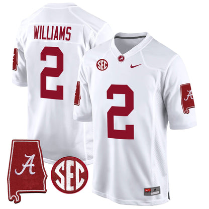 Alabama Crimson Tide 2024 Alabama Map Patch Game Jersey - All Stitched