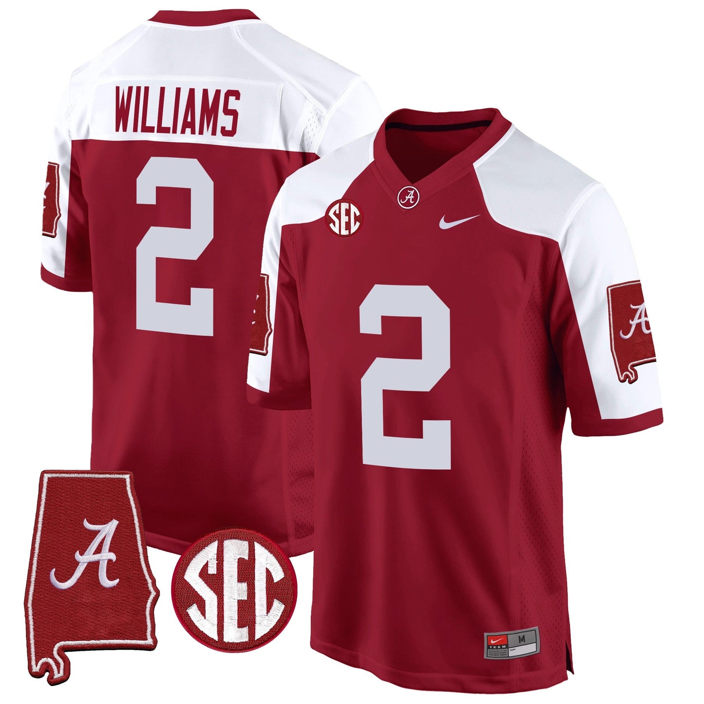 Alabama Crimson Tide 2024 Alabama Map Patch Game Jersey - All Stitched