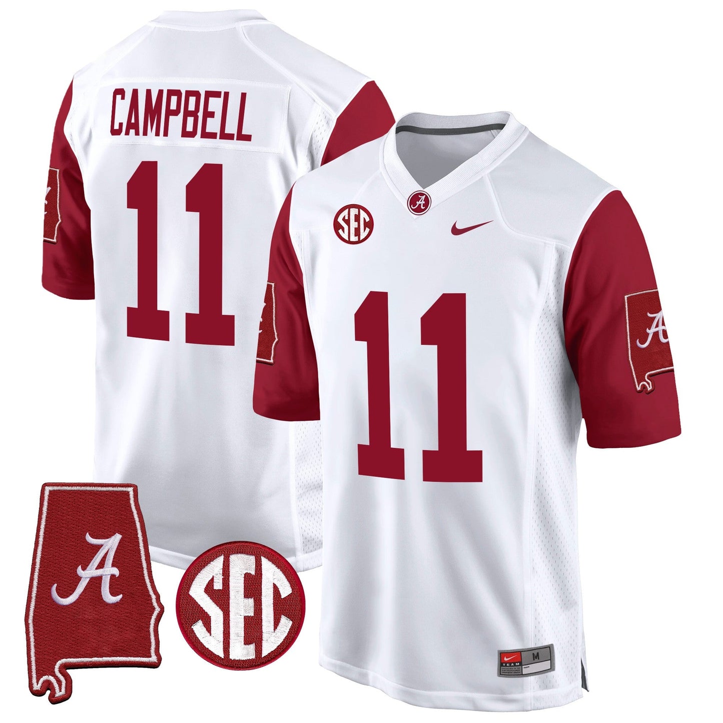 Alabama Crimson Tide 2024 Alabama Map Patch Game Jersey - All Stitched