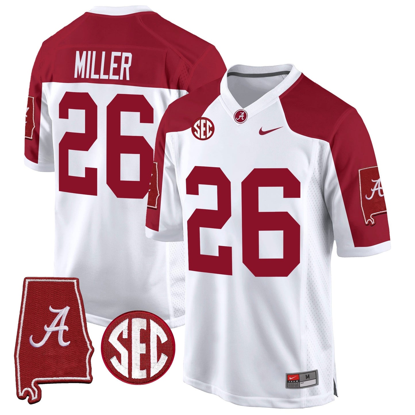 Alabama Crimson Tide 2024 Alabama Map Patch Game Jersey - All Stitched