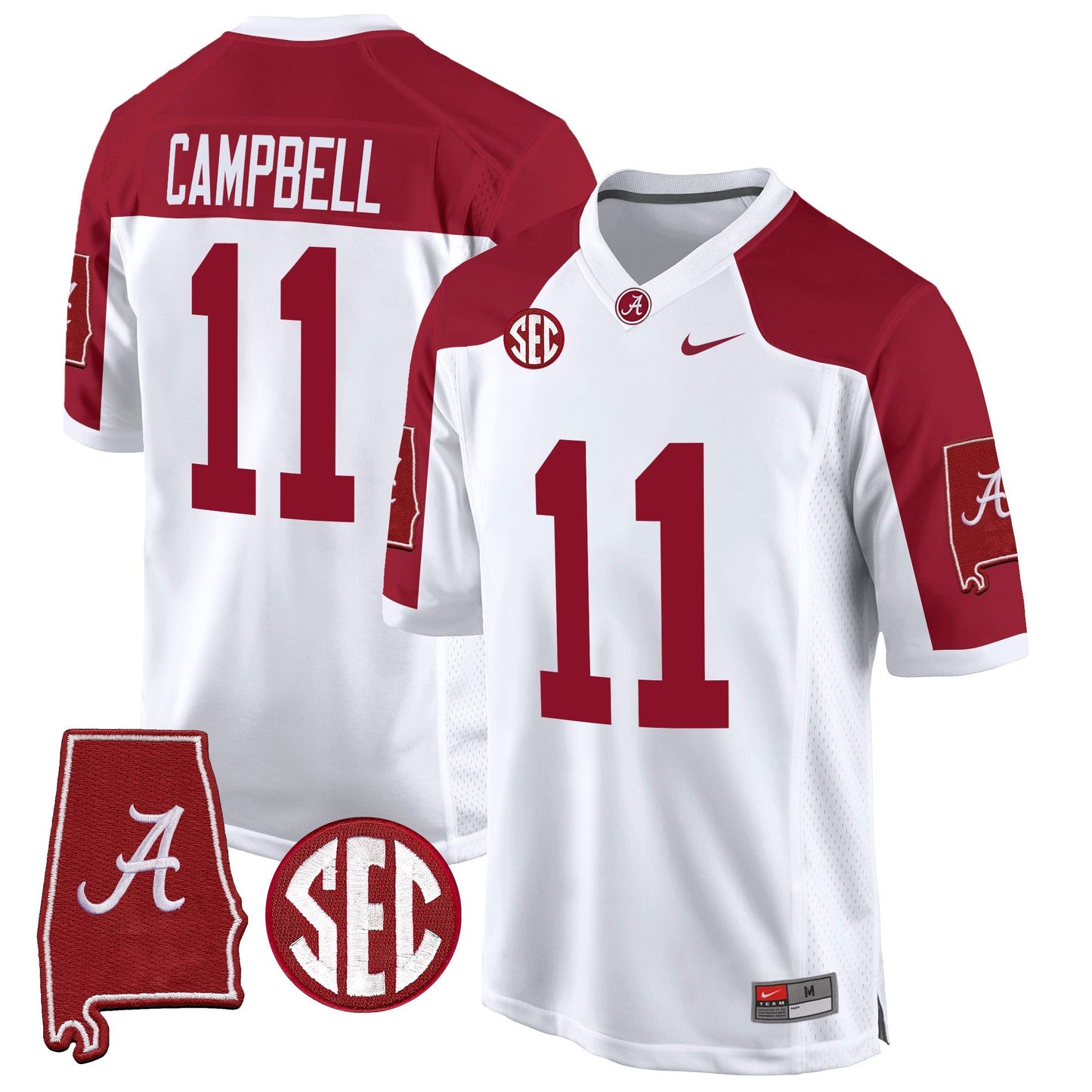 Alabama Crimson Tide 2024 Alabama Map Patch Game Jersey - All Stitched