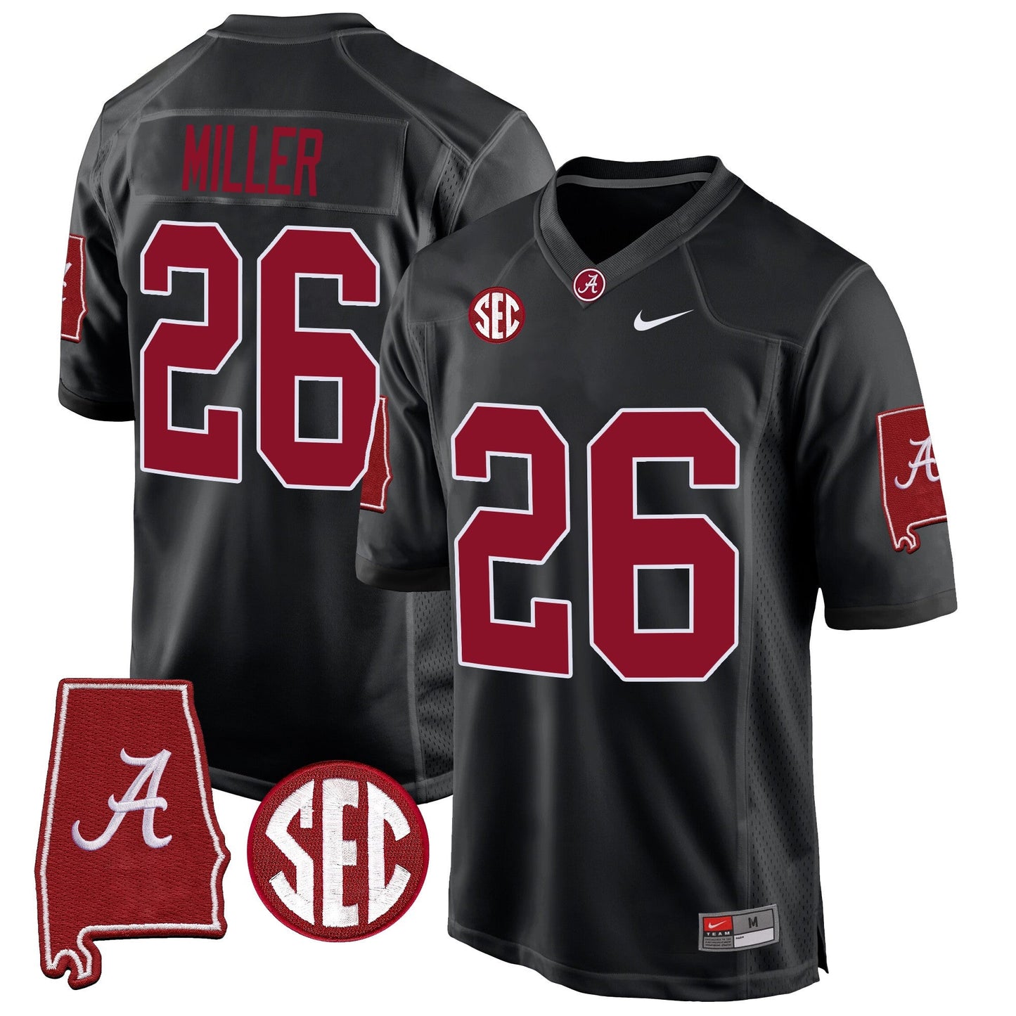 Alabama Crimson Tide 2024 Alabama Map Patch Game Jersey - All Stitched